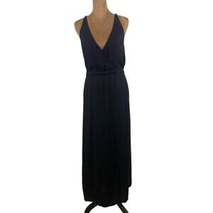 J^W Black Strappy V Neck Maxi Dress Size Medium